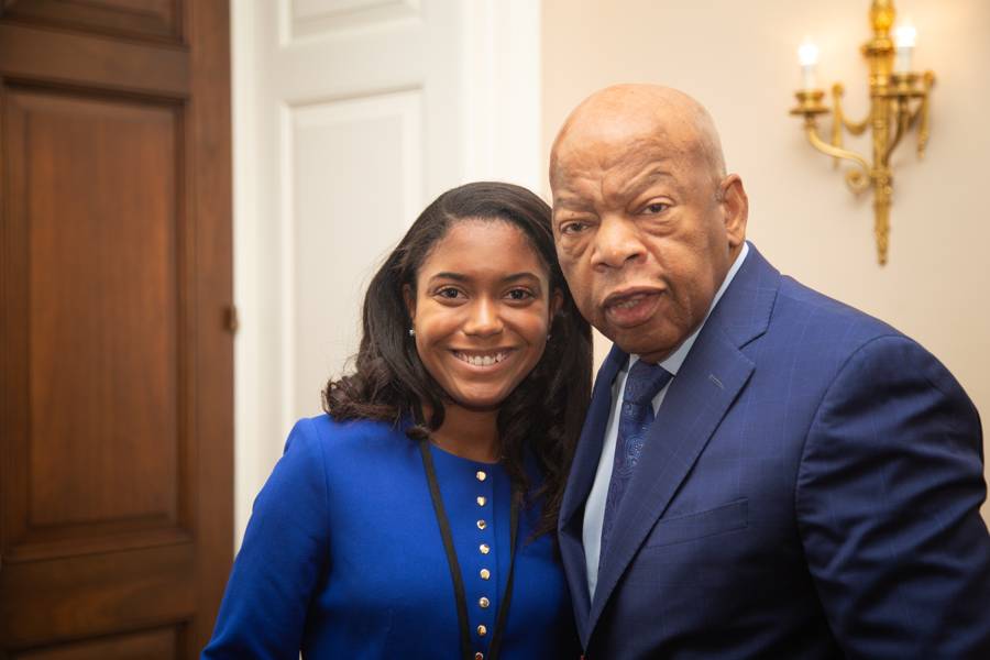 Danielle standing with Congressman John Lewis