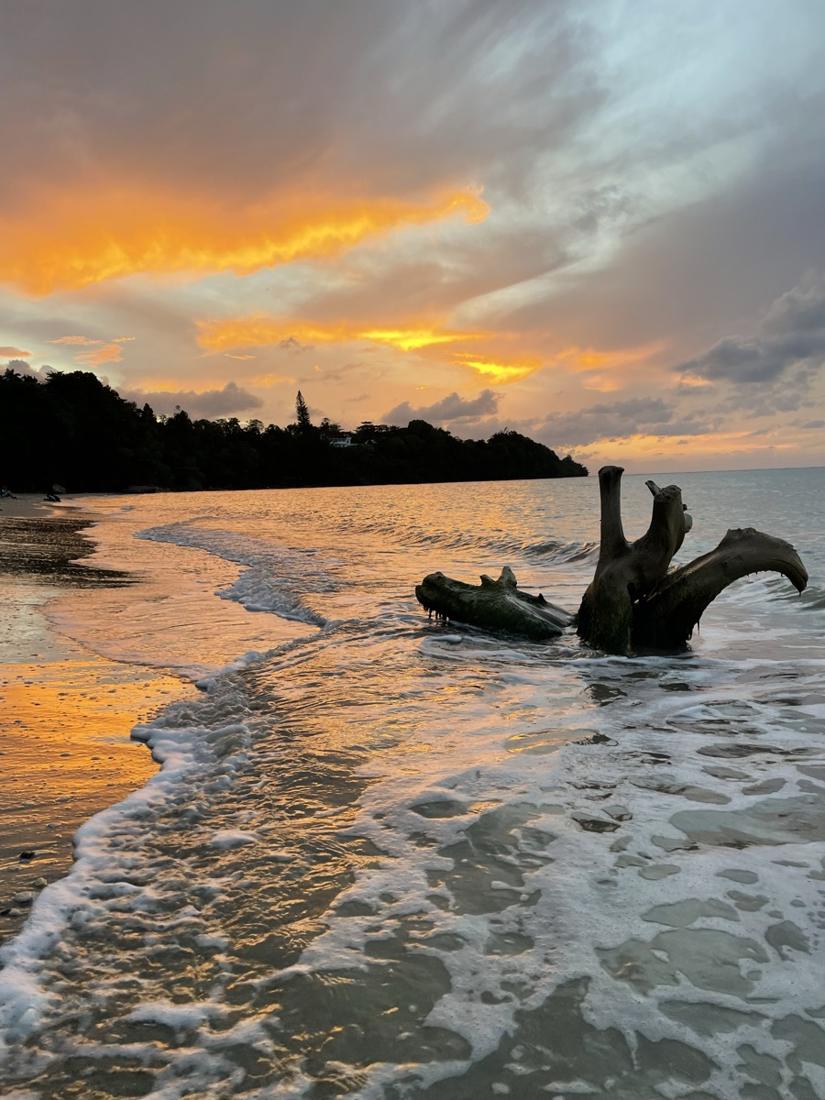 Waves at sunset