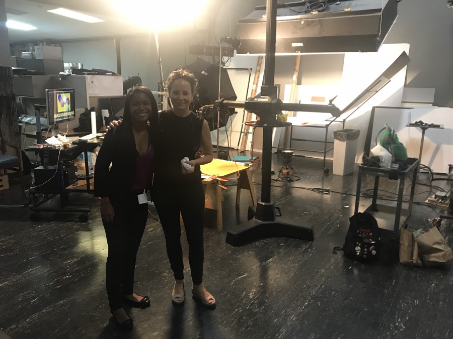 Danielle with National Geographic staff photographer Becky Hale in the photo studio at headquarters
